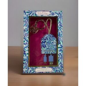 Lilly Pulitzer Charging Tag Cable Micro USB -USB 2.0. + Keychain  NEW  Cute Blue